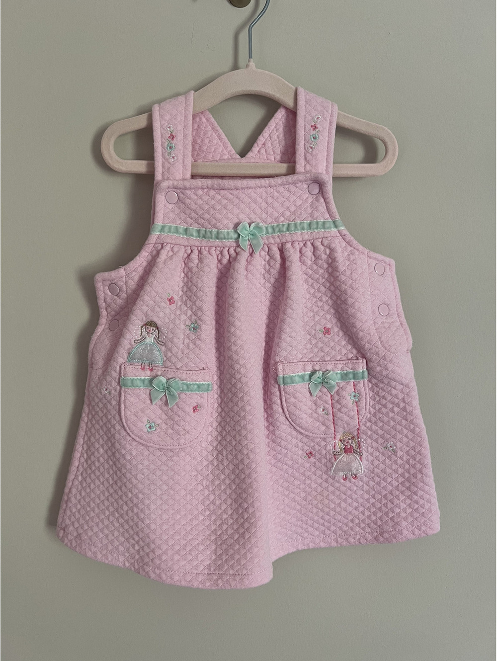 Vintage Carter’s Pink Quilted Fairy Overall Jumper Dress